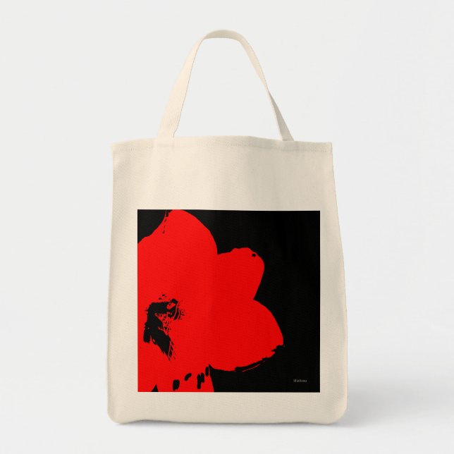 red amaryllis tote bag (Front)