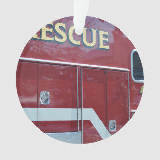 Red Ambulance Closeup Ornament