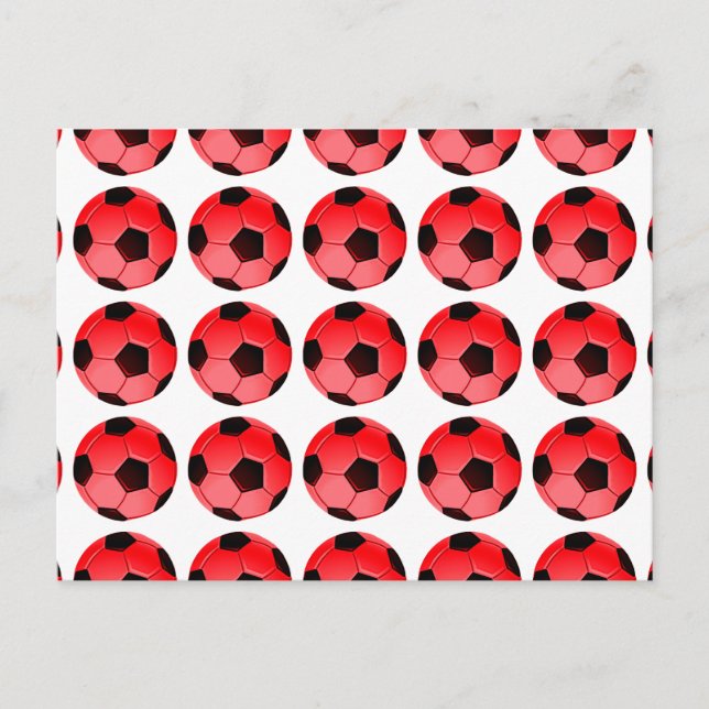 Red American Soccer or Association Football Ball Postcard (Front)