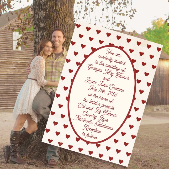 Red Americana Sweethearts Wedding Invitation (Creator Uploaded)