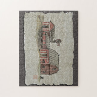 Red Amish Barn & Windmill Jigsaw Puzzle