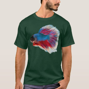 Red amp Blue Betta Siamese Fighting Fish Aquarium T-Shirt