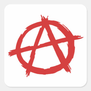 Red Anarchist A Symbol Anarchy Logo Square Sticker