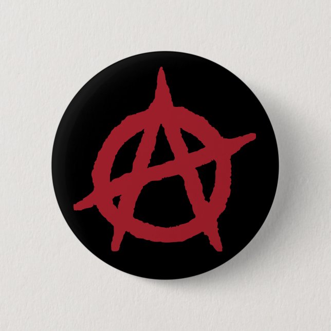 Red Anarchy Symbol 6 Cm Round Badge (Front)