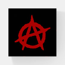 Red Anarchy Symbol on Black
