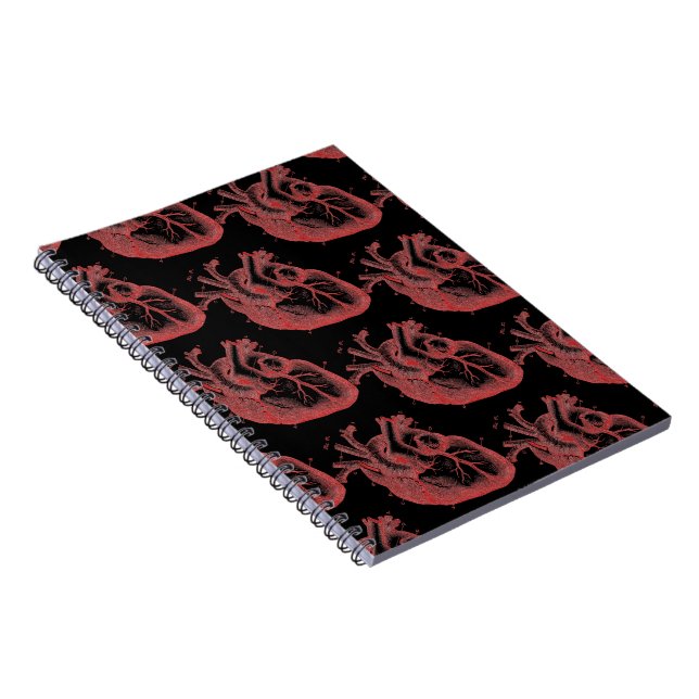 Red Anatomical Hearts Photo Notebook Lined 80pgs (Right Side)