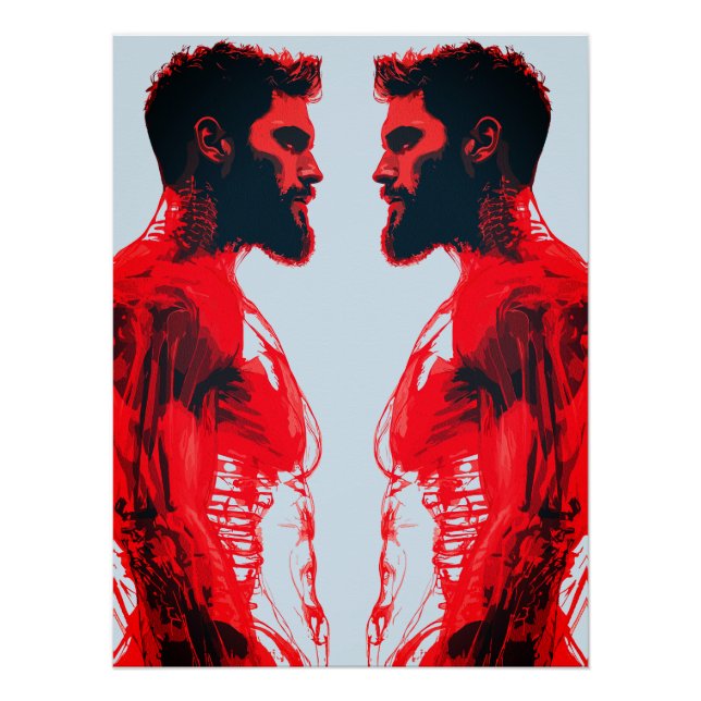 Red Anatomy – Abstract Human Muscle Study Poster (Front)