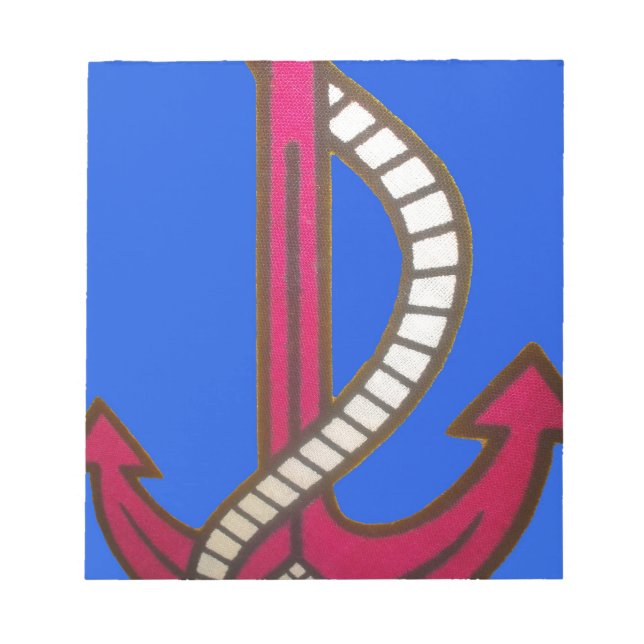 Red Anchor Art Print Notepad (Front)