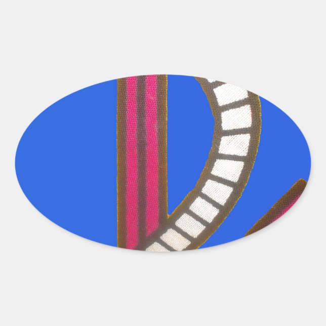 Red Anchor Art Print Oval Sticker (Front)