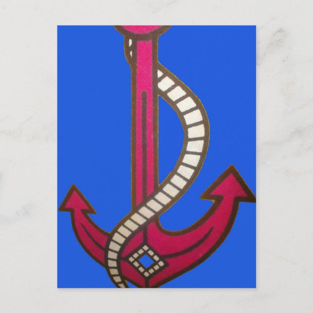 Red Anchor Art Print Postcard (Front)