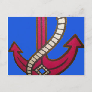 Red Anchor Art Print Postcard