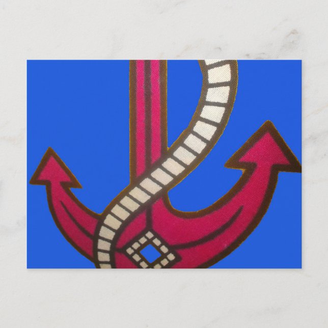 Red Anchor Art Print Postcard (Front)