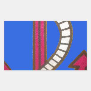 Red Anchor Art Print Rectangular Sticker