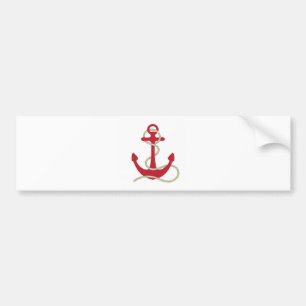 Red Anchor Bumper Sticker