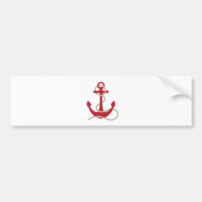 Red Anchor Bumper Sticker (Front)