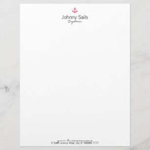 Red Anchor Letterhead Design