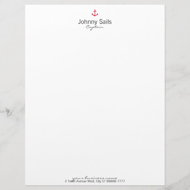 Red Anchor Letterhead Design (Front)