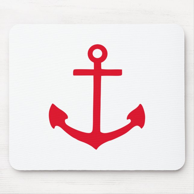 Red Anchor Mouse Pad (Front)