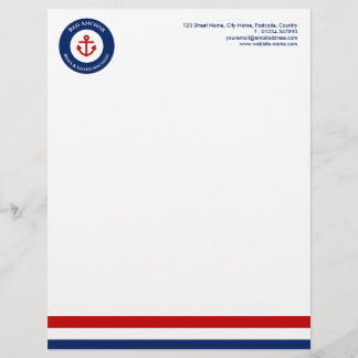 Red Anchor Nautical Boat Yacht Nautical Related Custom Letterhead