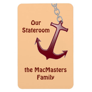 Red Anchor Stateroom Door Marker Magnet
