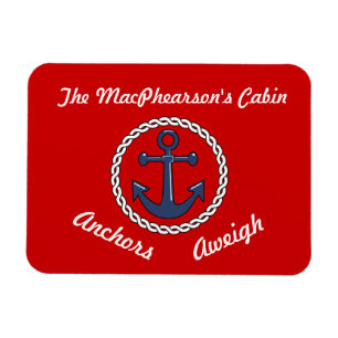 Red Anchors Aweigh Stateroom Door Marker Magnet