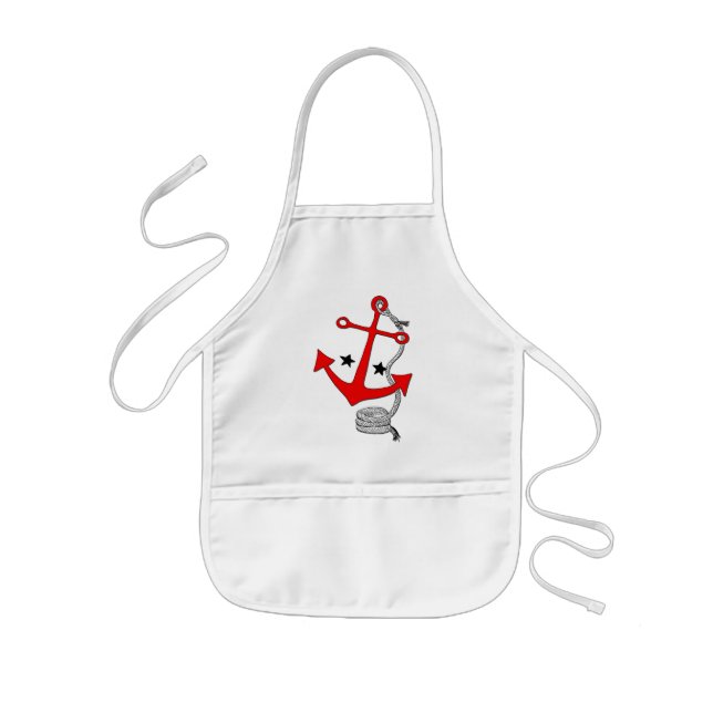 Red Anchors (for  ) Kids Apron (Front)