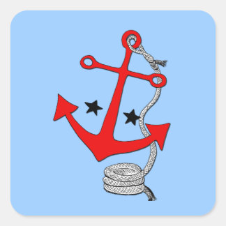 Red Anchors (for ) Square Sticker