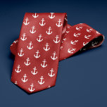 Red Anchors Pattern Tie<br><div class="desc">Stylish nautical design perfect for casual days at the office or a weekend at the beach.</div>
