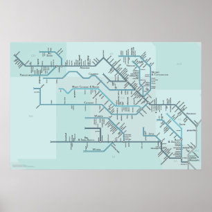 Red and Arkansas Rivers 30" x 20" Poster