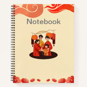Red and Beige 8.5" x 11" Spiral Notebook