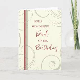 Red and Beige Dad Birthday Card