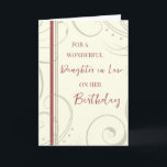 Red and Beige Daughter in Law Birthday Card<br><div class="desc">Birthday card for daughter in law with modern and simple red and beige design and thoughtful verse.</div>