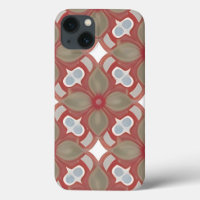Red and Beige Flower Pattern 