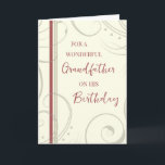 Red and Beige Grandfather Birthday Card<br><div class="desc">Birthday card for grandfather with modern and simple red and beige design and thoughtful verse.</div>