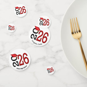 Red and Black 2026 Graduation  Confetti