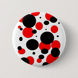 red and black 6 cm round badge