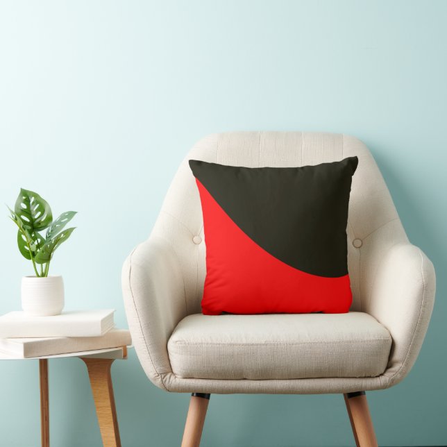 Red and Black Abstract Art Cushion (Chair)