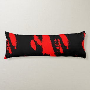 red and black abstract  body cushion