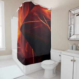 Red and Black Abstract Burning Sky Shower Curtain