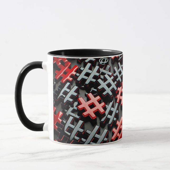 Red and Black Abstract Design Mug (Left)