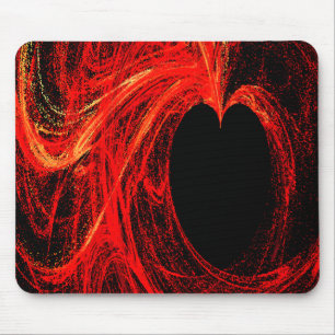 Red and Black Abstract Heart Art Mousepad