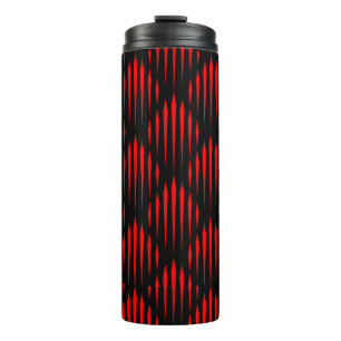 Red and Black abstract line pattern  Thermal Tumbler