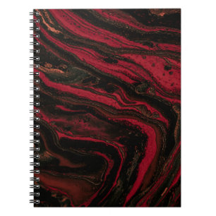 Red and black abstract painting notebook