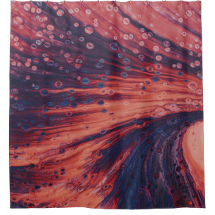 Red and black abstract painting shower curtain