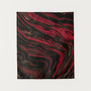 Red and black abstract painting tapestry