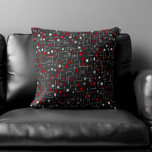 Red and Black Abstract Pattern Cushion