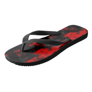 red and black abstract thongs