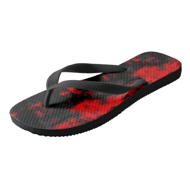 red and black abstract thongs (Angled)