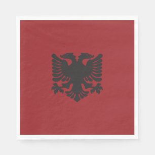 Red and Black Albanian Eagle Cocktail Napkins