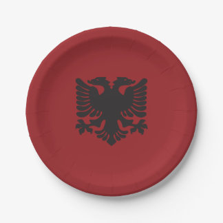 Red and Black Albanian Eagle Paper Plates
